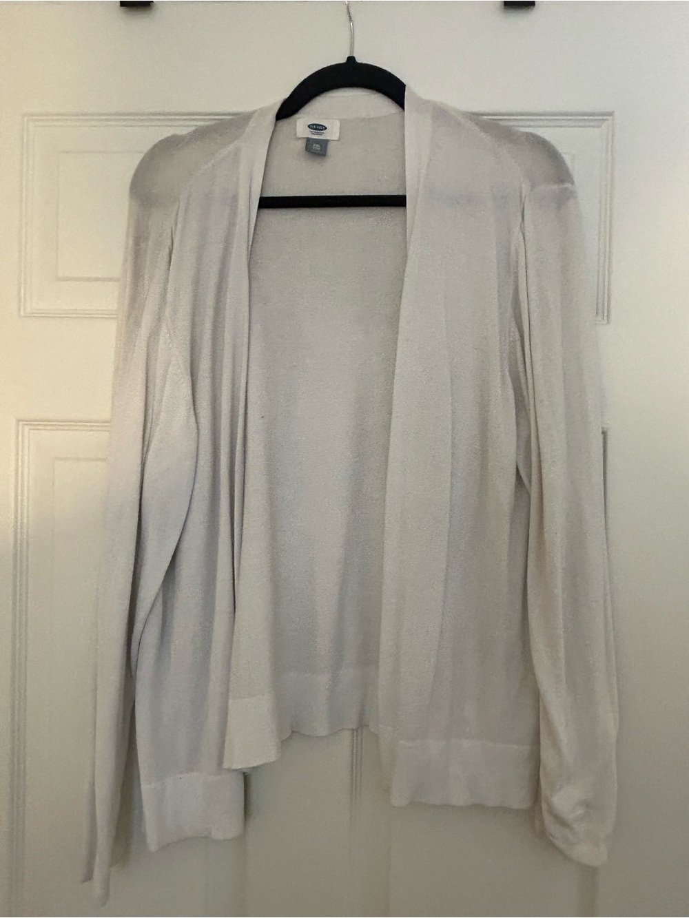 White Open-Front Draped Cardigan